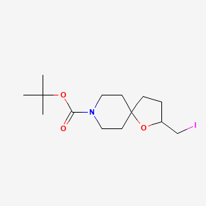 molecular formula C14H24INO3 B1404563 Tert-butyl 2-(iodomethyl)-1-oxa-8-azaspiro[4.5]decane-8-carboxylate CAS No. 1373028-07-9