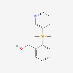 molecular formula C14H17NOSi B1404568 {2-[(3-Pyridinyl)-dimethyl-silanyl]-phenyl}-methanol CAS No. 1217863-70-1