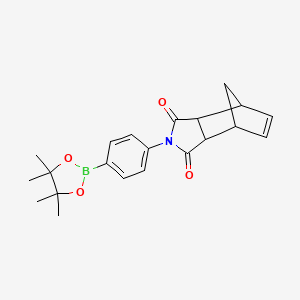 molecular formula C21H24BNO4 B1404570 2-(4-(4,4,5,5-tetramethyl-1,3,2-dioxaborolan-2-yl)phenyl)-3a,4,7,7a-tetrahydro-1H-4,7-methanoisoindole-1,3(2H)-dione CAS No. 2377608-76-7