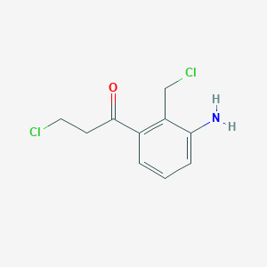 molecular formula C10H11Cl2NO B14045708 1-(3-Amino-2-(chloromethyl)phenyl)-3-chloropropan-1-one 