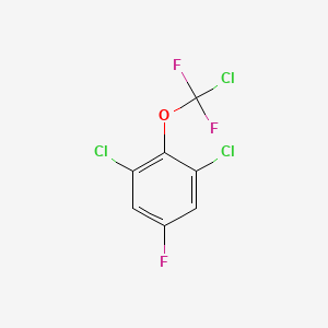 molecular formula C7H2Cl3F3O B1404574 1,3-Dichloro-2-[chloro(difluoro)-methoxy]-5-fluoro-benzene CAS No. 1417567-51-1