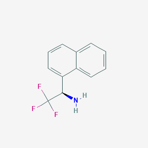 molecular formula C12H10F3N B14045782 (1R)-2,2,2-Trifluoro-1-naphthylethylamine 