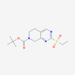molecular formula C14H21N3O4S B14045784 tert-Butyl 2-(ethylsulfonyl)-5,6-dihydropyrido[3,4-d]pyrimidine-7(8H)-carboxylate 