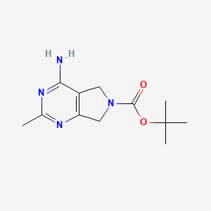 molecular formula C12H18N4O2 B14045888 tert-Butyl 4-amino-2-methyl-5H-pyrrolo[3,4-d]pyrimidine-6(7H)-carboxylate 