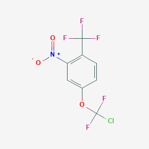 molecular formula C8H3ClF5NO3 B1404594 4-[Chloro(difluoro)methoxy]-2-nitro-1-(trifluoromethyl)benzene CAS No. 1417567-63-5