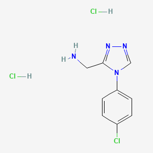molecular formula C9H11Cl3N4 B1404610 {[4-(4-chlorophenyl)-4H-1,2,4-triazol-3-yl]methyl}amine dihydrochloride CAS No. 1351612-59-3