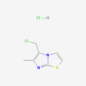 molecular formula C7H8Cl2N2S B1404612 5-(Chloromethyl)-6-methylimidazo[2,1-b][1,3]thiazole hydrochloride CAS No. 1351659-19-2