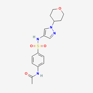 molecular formula C16H20N4O4S B1404613 N-(4-{[(1-四氢呋喃-4-基-1H-吡唑-4-基)氨基]磺酰基}苯基)乙酰胺 CAS No. 1796948-68-9