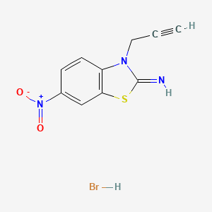 molecular formula C10H8BrN3O2S B1404615 6-硝基-3-(炔丙基)苯并[d]噻唑-2(3H)-亚胺氢溴酸盐 CAS No. 1351597-37-9