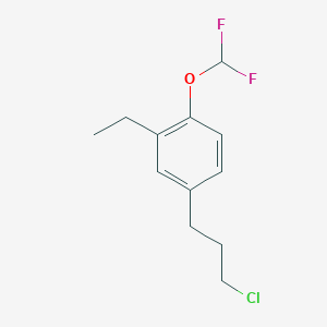 molecular formula C12H15ClF2O B14046155 1-(3-Chloropropyl)-4-(difluoromethoxy)-3-ethylbenzene 