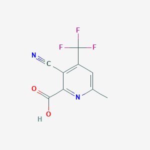 molecular formula C9H5F3N2O2 B1404628 3-氰基-6-甲基-4-(三氟甲基)吡啶-2-甲酸 CAS No. 1565827-83-9