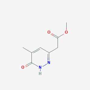 molecular formula C8H10N2O3 B1404629 Methyl 2-(5-methyl-6-oxo-1,6-dihydropyridazin-3-yl)acetate CAS No. 1408074-77-0
