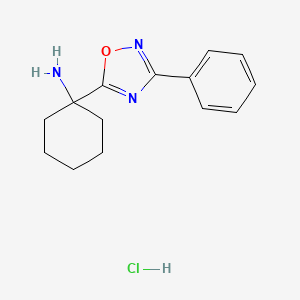 molecular formula C14H18ClN3O B1404648 [1-(3-Phenyl-1,2,4-oxadiazol-5-yl)cyclohexyl]amine hydrochloride CAS No. 1239785-99-9
