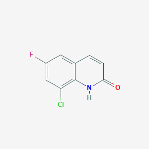 molecular formula C9H5ClFNO B14046520 8-Chloro-6-fluoroquinolin-2-ol 