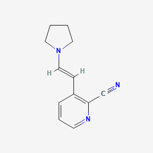 molecular formula C12H13N3 B1404658 3-(2-吡咯烷-1-基乙烯基)-吡啶-2-腈 CAS No. 1220040-49-2