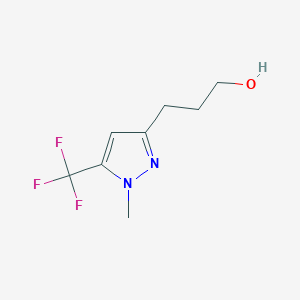 molecular formula C8H11F3N2O B1404673 3-(1-Methyl-5-(trifluoromethyl)-1H-pyrazol-3-yl)propan-1-ol CAS No. 1446786-30-6