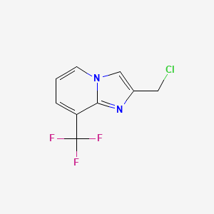 molecular formula C9H6ClF3N2 B14046766 Imidazo[1,2-a]pyridine,2-(chloromethyl)-8-(trifluoromethyl)- 