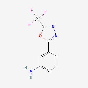 molecular formula C9H6F3N3O B1404677 3-[5-(Trifluoromethyl)-1,3,4-oxadiazol-2-yl]aniline CAS No. 1197229-53-0