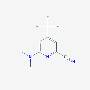 molecular formula C9H8F3N3 B1404678 6-Dimethylamino-4-trifluoromethyl-pyridine-2-carbonitrile CAS No. 1431555-30-4