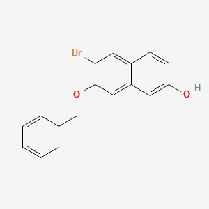 molecular formula C17H13BrO2 B1404679 2-(Benzyloxy)-3-bromo-7-naphthol CAS No. 171975-85-2