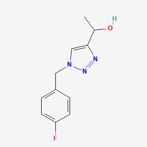 molecular formula C11H12FN3O B1404684 1-{1-[(4-fluorophenyl)methyl]-1H-1,2,3-triazol-4-yl}ethan-1-ol CAS No. 1443291-24-4