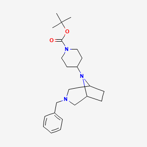 molecular formula C23H35N3O2 B14046858 tert-butyl 4-(3-benzyl-3,8-diazabicyclo[3.2.1]octan-8-yl)piperidine-1-carboxylate 