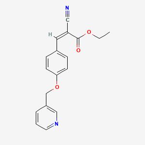 molecular formula C18H16N2O3 B1404691 ethyl (2Z)-2-cyano-3-[4-(pyridin-3-ylmethoxy)phenyl]prop-2-enoate CAS No. 1610379-65-1