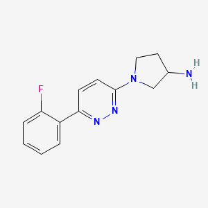 molecular formula C14H15FN4 B1404696 1-[6-(2-Fluorophenyl)pyridazin-3-yl]pyrrolidin-3-amine CAS No. 1610377-02-0