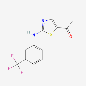 molecular formula C12H9F3N2OS B1404702 1-(2-{[3-(三氟甲基)苯基]氨基}-1,3-噻唑-5-基)乙酮 CAS No. 1582770-06-6