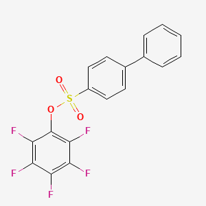 molecular formula C18H9F5O3S B1404703 Pentafluorophenyl 4-phenylbenzene-1-sulfonate CAS No. 1420537-69-4
