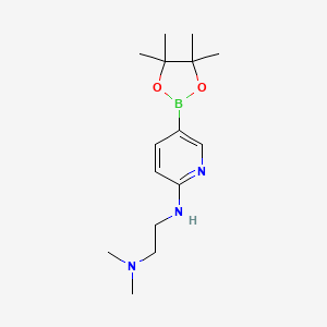molecular formula C15H26BN3O2 B1404706 Dimethyl(2-{[5-(tetramethyl-1,3,2-dioxaborolan-2-yl)pyridin-2-yl]amino}ethyl)amine CAS No. 1353716-15-0