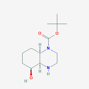 molecular formula C13H24N2O3 B14047083 Tert-butyl (4AR,5S,8AR)-5-hydroxyoctahydroquinoxaline-1(2H)-carboxylate 
