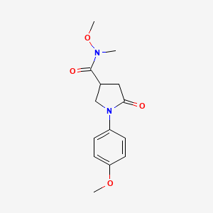 molecular formula C14H18N2O4 B1404709 N-methoxy-1-(4-methoxyphenyl)-N-methyl-5-oxopyrrolidine-3-carboxamide CAS No. 1610377-20-2