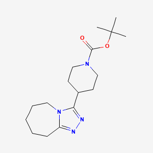 molecular formula C17H28N4O2 B1404710 叔丁基4-{5H,6H,7H,8H,9H-[1,2,4]三唑并[4,3-a]氮杂菲-3-基}哌啶-1-羧酸酯 CAS No. 1610377-23-5