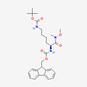 molecular formula C28H37N3O6 B1404715 tert-butyl N-[(5S)-5-{[(9H-fluoren-9-ylmethoxy)carbonyl]amino}-5-[methoxy(methyl)carbamoyl]pentyl]carbamate CAS No. 151145-21-0