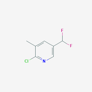 molecular formula C7H6ClF2N B1404718 2-Chloro-5-(difluoromethyl)-3-methylpyridine CAS No. 1386986-17-9