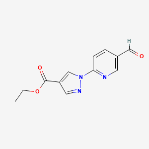molecular formula C12H11N3O3 B1404720 ethyl 1-(5-formylpyridin-2-yl)-1H-pyrazole-4-carboxylate CAS No. 1505914-27-1