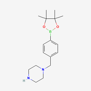 molecular formula C17H27BN2O2 B1404723 1-(4-(4,4,5,5-Tetramethyl-1,3,2-dioxaborolan-2-yl)benzyl)piperazine CAS No. 1245505-23-0