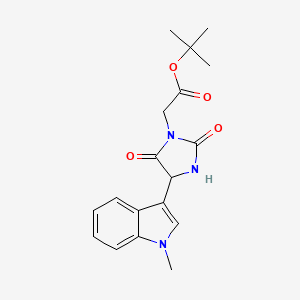 molecular formula C18H21N3O4 B14047250 tert-Butyl 2-(4-(1-methyl-1H-indol-3-yl)-2,5-dioxoimidazolidin-1-yl)acetate 