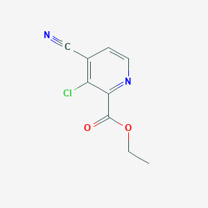 molecular formula C9H7ClN2O2 B1404726 Ethyl 3-chloro-4-cyanopyridine-2-carboxylate CAS No. 1616500-66-3