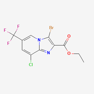 molecular formula C11H7BrClF3N2O2 B1404742 Ethyl 3-bromo-8-chloro-6-(trifluoromethyl)imidazo[1,2-a]pyridine-2-carboxylate CAS No. 1355170-29-4