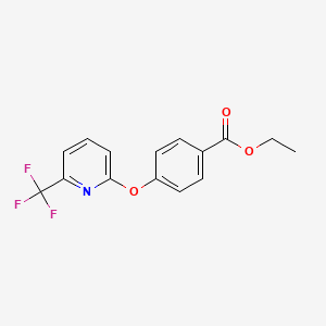 molecular formula C15H12F3NO3 B1404743 Ethyl 4-{[6-(trifluoromethyl)pyridin-2-yl]oxy}benzoate CAS No. 1427460-27-2
