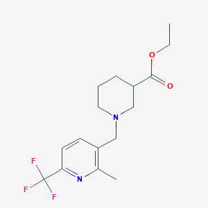 molecular formula C16H21F3N2O2 B1404744 Ethyl 1-{[2-methyl-6-(trifluoromethyl)pyridin-3-yl]methyl}piperidine-3-carboxylate CAS No. 1308645-62-6