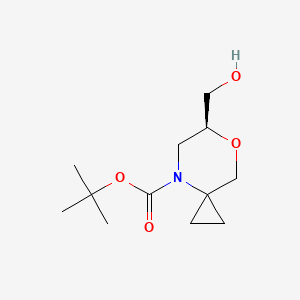 molecular formula C12H21NO4 B14047476 Tert-butyl (s)-6-(hydroxymethyl)-7-oxa-4-azaspiro[2.5]octane-4-carboxylate 