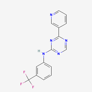 molecular formula C15H10F3N5 B1404765 4-(pyridin-3-yl)-N-[3-(trifluoromethyl)phenyl]-1,3,5-triazin-2-amine CAS No. 1795489-54-1