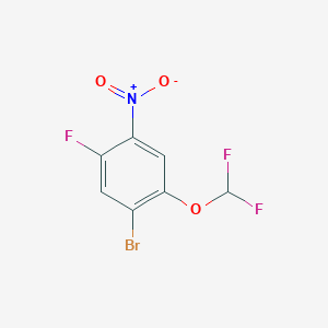 molecular formula C7H3BrF3NO3 B1404768 1-Bromo-2-difluoromethoxy-5-fluoro-4-nitrobenzene CAS No. 1417566-72-3