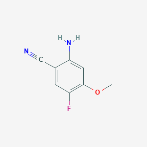 molecular formula C8H7FN2O B14047712 2-Amino-5-fluoro-4-methoxybenzonitrile 