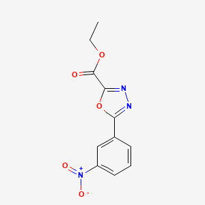 molecular formula C11H9N3O5 B1404779 Ethyl 5-(3-nitrophenyl)-1,3,4-oxadiazole-2-carboxylate CAS No. 1401521-92-3