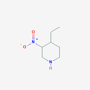 molecular formula C7H14N2O2 B14047807 4-Ethyl-3-nitropiperidine 