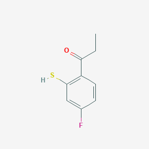 molecular formula C9H9FOS B14047912 1-(4-Fluoro-2-mercaptophenyl)propan-1-one 